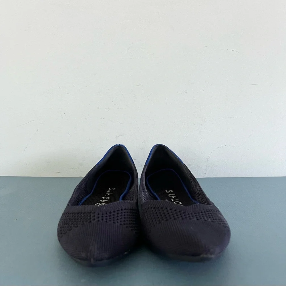 Rothy’s‎ The Point Maritime Lattice Stitch Navy Blue Washable Knit Ballet Flats